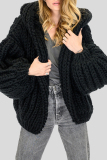 Caramel Casual Cardigan Hooded Handmade Knitted Cardigan Sweater