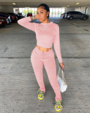 Yellow Fashion Solid pencil Long Sleeve Two Pieces