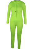 Fluorescent green Sexy Solid Patchwork Straight Long Sleeve