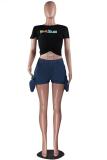 Yellow Denim Button Fly Zipper Fly Mid Solid Straight shorts Shorts