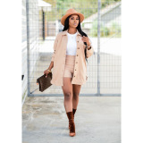 Red Street Solid Buttons Turndown Collar Long Sleeve Regular Sleeve Two Pieces