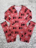 Blue Living Print V Neck Skinny Jumpsuits