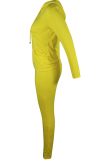 Fluorescent green Sexy Solid Patchwork Straight Long Sleeve