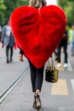 Red Formal Evening Party Prom Heart-Shaped Faux Fox Fur Cape Coats