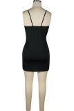 Green Sexy adult Fashion Spaghetti Strap Long Sleeves Slip Step Skirt Mini Patchwork Sequin Clu