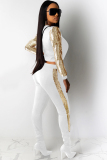 Red knit Sexy Patchwork Two Piece Suits Solid Straight Long Sleeve 