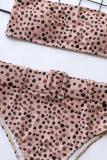 Fluorescent green Nylon Patchwork Print Two Piece Suits adult Fashion Sexy Bikinis Set