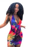 Multi-color Fashion Sexy Off The Shoulder Sleeveless Halter Neck Sheath Mini hollow out asymmetrical b