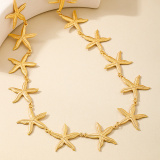 Gold Dance Carnival Party Metal Starfish Waist Chain