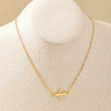 Gold Metal Airplane Pendant Chains Necklaces