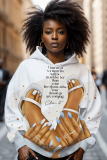 Dark Khaki Graphics Print Long Sleeve Draw String Street Fall Winter Hooded Sweatshirt