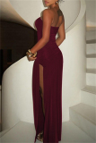 Black Sleeveless Backless Strapless Side Slit Long Formal Evening Party Prom Tube Maxi Dresses