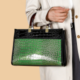 Brown Snake Pattern Business Commuter Bag Pu Shoulder Handbag