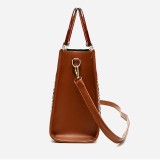 Brown Snake Pattern Business Commuter Bag Pu Shoulder Handbag