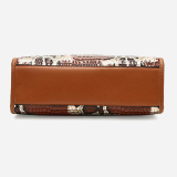 Brown Snake Pattern Business Commuter Bag Pu Shoulder Handbag