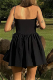 Black Backless Sleeveless Formal Evening Party Prom Halter Pleated Mini Dresses