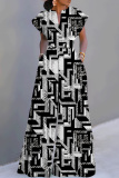 Light Purple Vacation Casual Colorblock Abstract Print V Neck Short Sleeve Wide Leg Jumpsuits