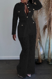 White Turndown Collar Long Sleeve Strap Design Lace Blouse And Wide Leg Pants Vacation Casual Two Pieces Trouser Sets
