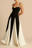 White Casual Backless Sleeveless Spaghetti Strap Long Formal Evening Party Flowy Maxi Slip Dresses