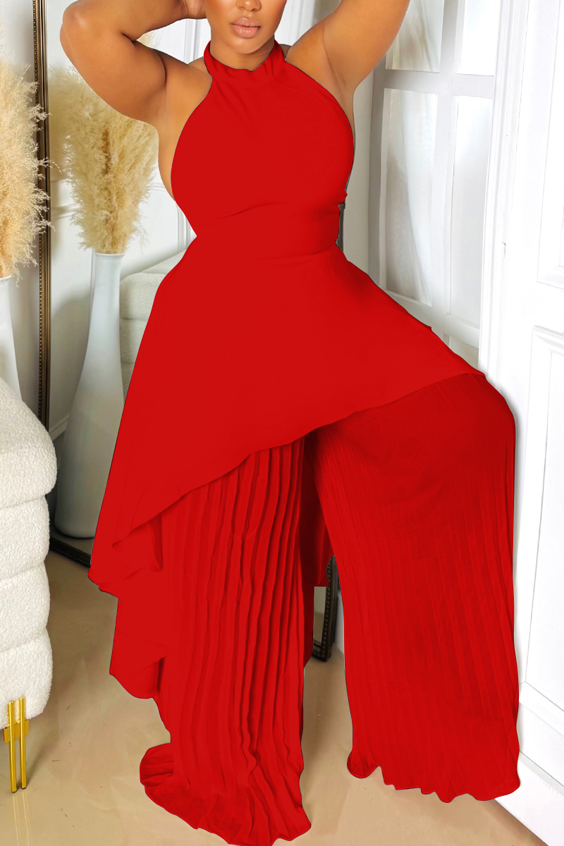 Casual Halter Backless Top and Pants Sets