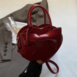 Black Zipper Heart-shaped Casual Bow Decor Love Bag