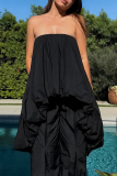 White Strapless Strapless Irregular Bubble Hem Formal Evening Party Prom Ruched Tube Mini Dresses