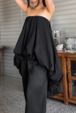 White Strapless Strapless Irregular Bubble Hem Formal Evening Party Prom Ruched Tube Mini Dresses