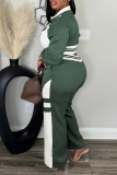 Red Zipper Collar Long Sleeve Jackets And Sweatpants Sportwear Casual Two Pieces Jogger Sets