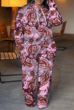 Multicolor Boho Graphics Print Hooded Long Sleeve Sweatshirt And Sweatpants Fall Winter Two Pieces Sweatsuits Sets