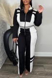 Red Zipper Collar Long Sleeve Jackets And Sweatpants Sportwear Casual Two Pieces Jogger Sets