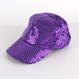 Purple Peaked Cap Sun Protection Sun Visor Mesh Sports Sequin Square Baseball Hat