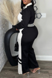 Red Zipper Collar Long Sleeve Jackets And Sweatpants Sportwear Casual Two Pieces Jogger Sets
