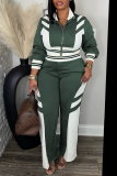 Red Zipper Collar Long Sleeve Jackets And Sweatpants Sportwear Casual Two Pieces Jogger Sets