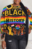 Apricot Casual Graphics Letter Print O Neck Long Sleeve Fall Winter Sweatshirt Tops