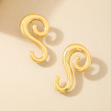 Gold Metal Oversized Geometric Hoop Heart Earrings