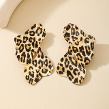 Glod Leopard Casual Metal Leaf Earrings