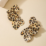 Glod Leopard Casual Metal Leaf Earrings
