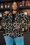 Rose Red Graphics Print Buttons Turn-back Collar Long Sleeve Formal Office Casual Blazer Jackets