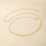 Glod Heart-shaped Waist Metal Chain Heart Pendant