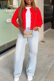 Light Blue High Waist Casual Distressed Denim Jeans