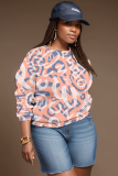 Multicolor Graphics Print O Neck Long Sleeve Fall Winter Casual Sweatshirt Tops