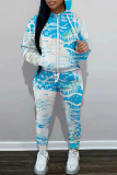 Light Pink Graphics Print Hooded Long Sleeve Zipper Sweatshirt And Sweatpants Fall Winter Sportwear Two Pieces Sweatsuits Sets