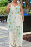 Black Graphics Print Print Backless Sleeveless Spaghetti Strap Long Casual Maxi Slip Dresses