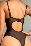 Red Lace Patchwork Hollow Out See-Through Backless Lingerie