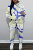 Light Pink Graphics Print Hooded Long Sleeve Zipper Sweatshirt And Sweatpants Fall Winter Sportwear Two Pieces Sweatsuits Sets