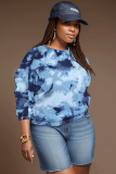Multicolor Graphics Print O Neck Long Sleeve Fall Winter Casual Sweatshirt Tops