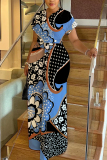 White Graphics Print V Neck Short Sleeve Casual Vacation Wide Leg Jumpsuits