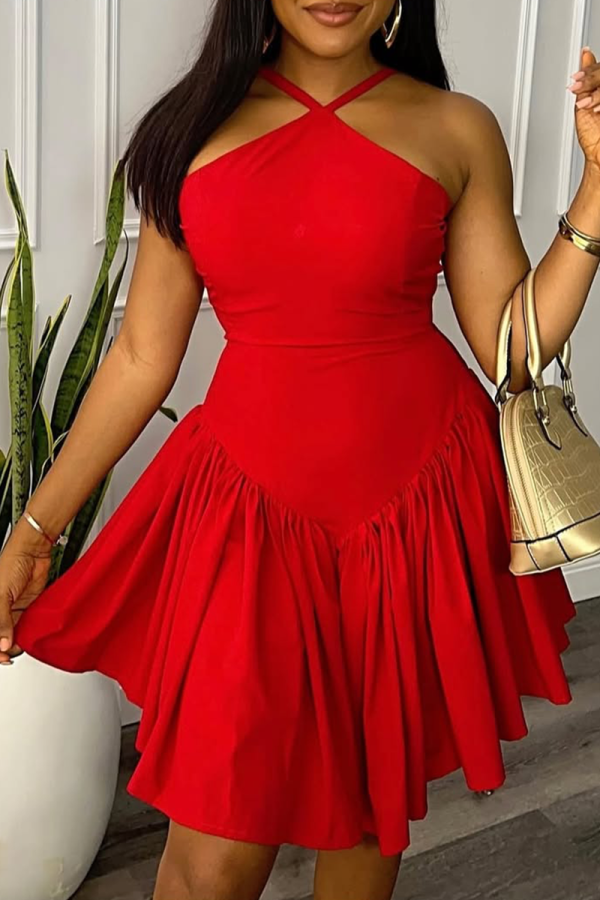 Weitese Dress Spaghetti Straps Red Long Prom Dresses Ruffles Sheath Evening Formal Gown