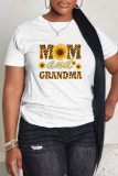 White Yellow Casual Graphics Letter Print O Neck Short Sleeve Oversize Graphics T-Shirts