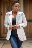Multicolor Ombre Graphics Print Buttons Cardigan Turn-back Collar Long Sleeve Casual Formal Office Blazer Jackets